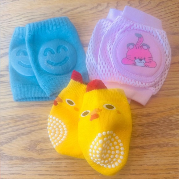 💜3/$30 Three Pairs of Cute Baby Knee Pads for Crawling 🆕 - Picture 2 of 11